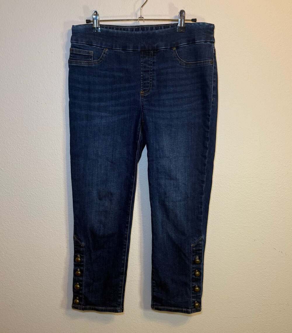 Chico's Pull-On Jegging Crop Jeans with Side Button Detail
